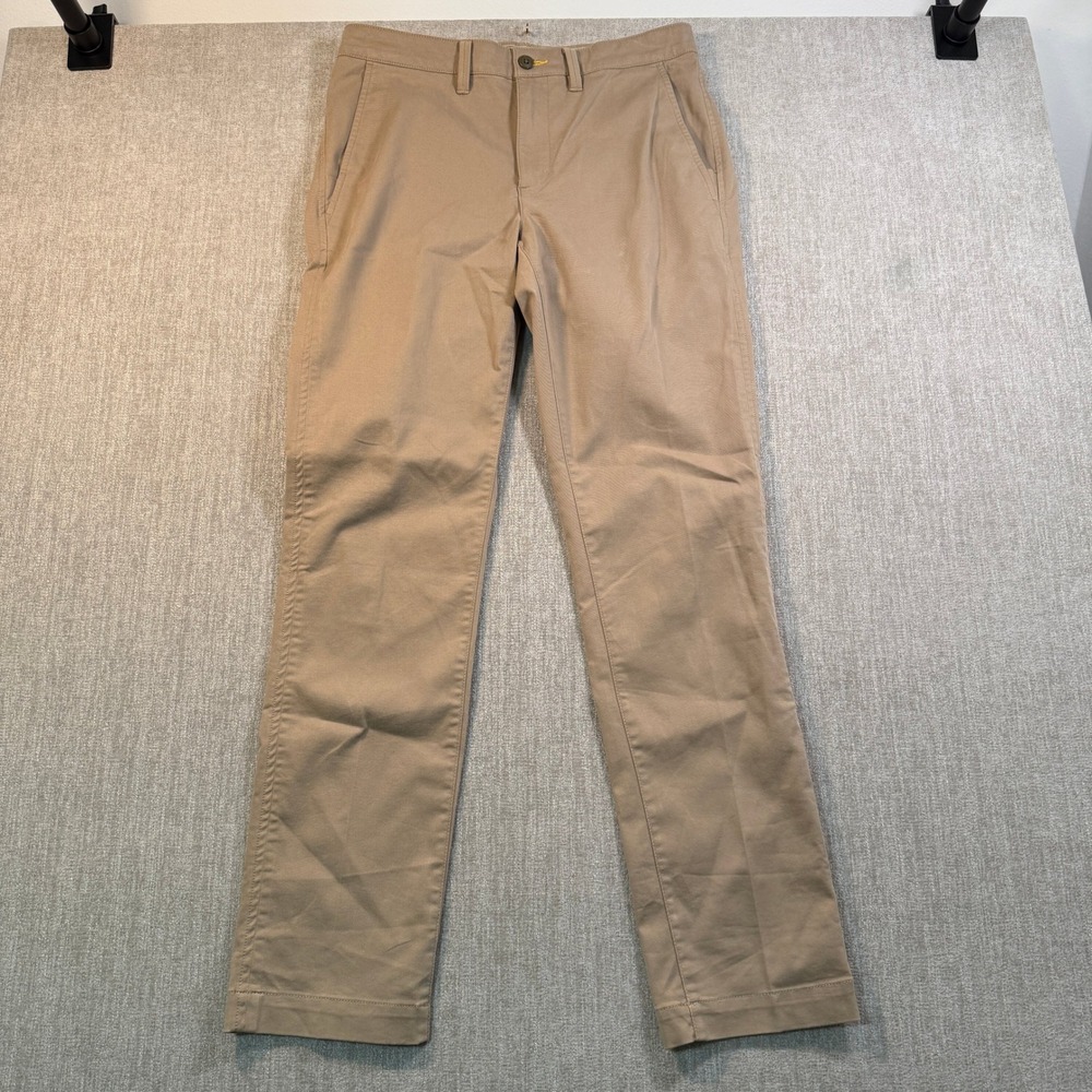 LL Bean Standard Fit Chino Pants Mens 31x32 Khaki Tan Coolmax Stretch 517588